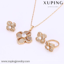 61742 Xuping Fashion China Wholesale 18K Charming Glass Gold Jewelry Set